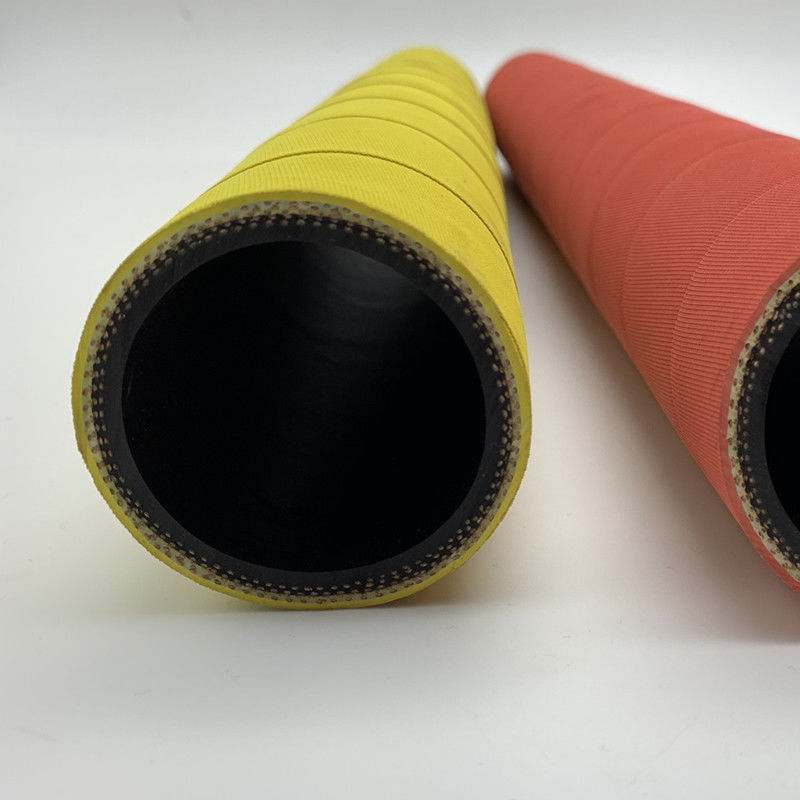 赤/黄色は織物によって編まれた300psiの4つの層の表面のゴム製エア・ホースを包みました
