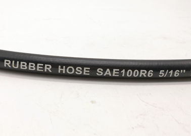 単一の織物のブレードは油圧ゴム製ホースJ517 SAE 100R6の黒を補強しました