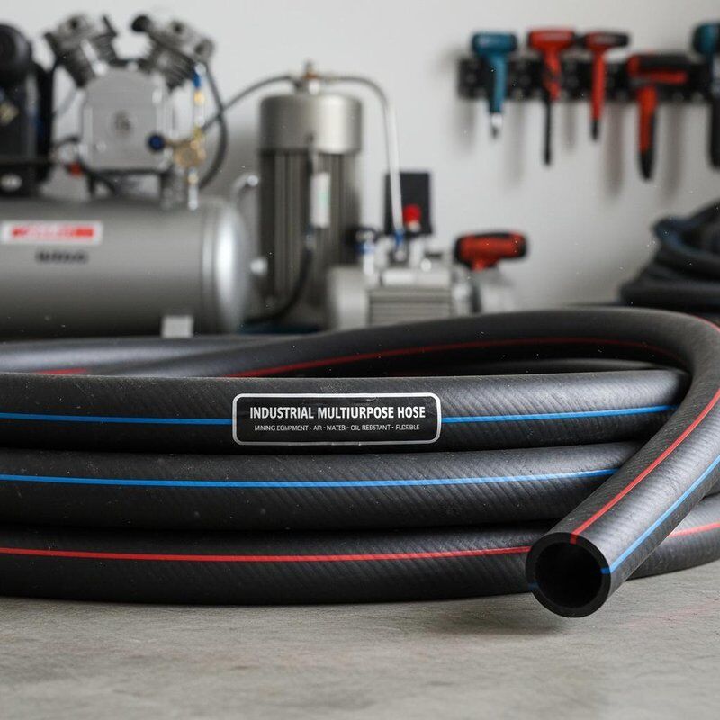 鉱山機械用工業用多目的ゴムホース（耐油性ニトリルチューブ、高引張強度繊維補強付き）