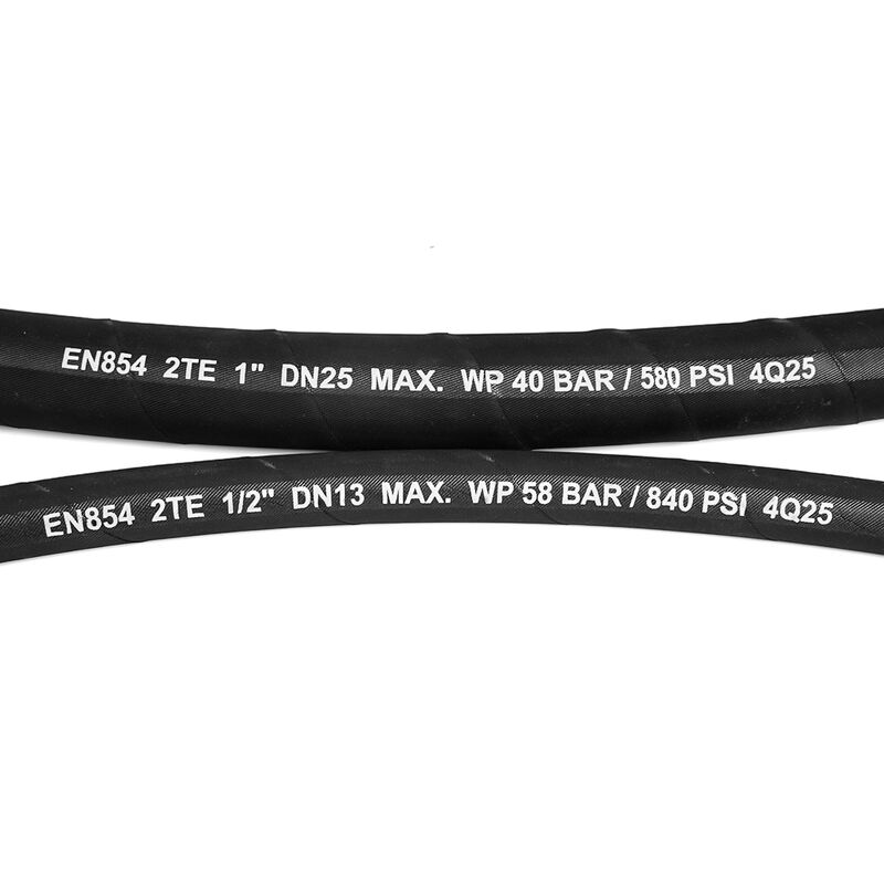 EN 854 2TE 織物補強油圧ゴムホース、耐油・耐候性カバー、カスタマイズ可能な長さ